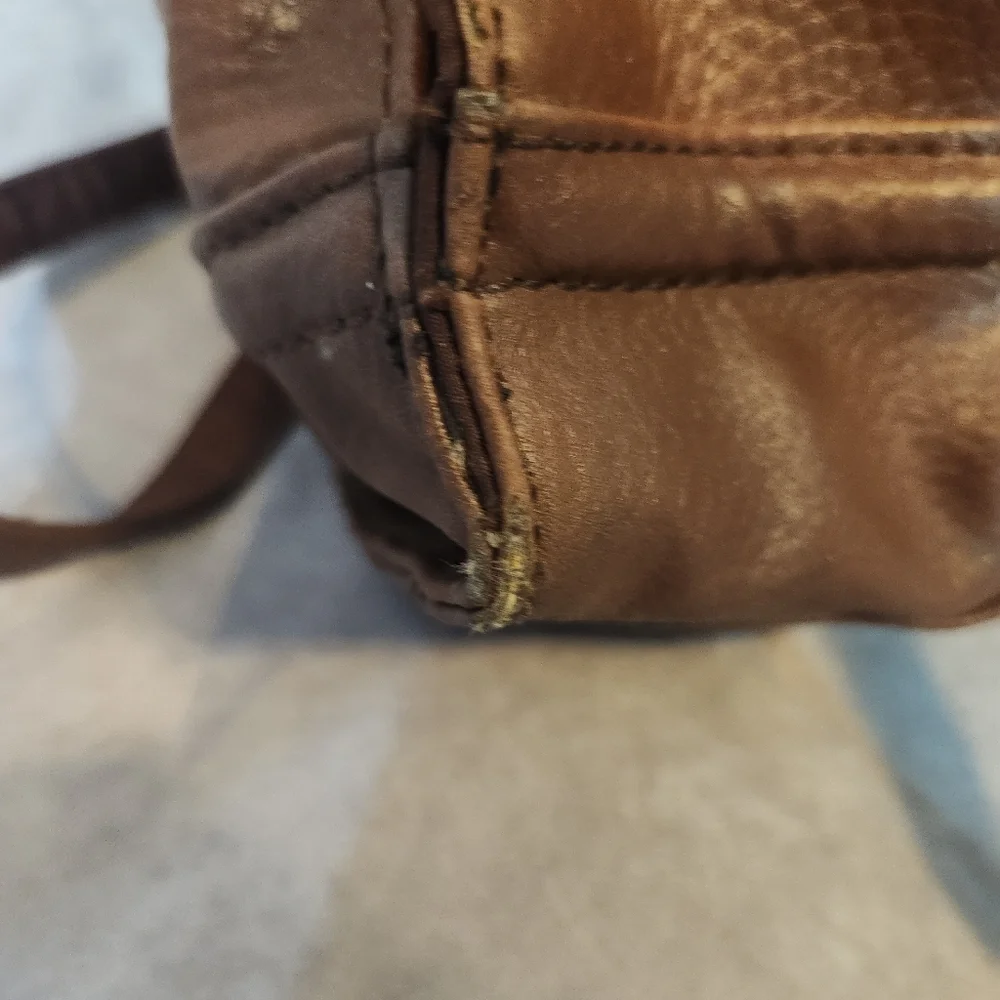 Vintage 90s Liz Claiborne‎ Brown Leather Shoulder Bag